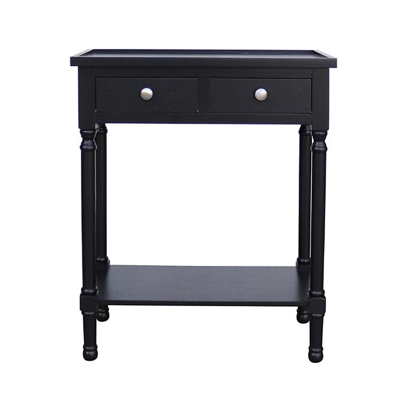 Vanity Living 60cm Black Hallway Console Table With Drawers-Furniture Kingdom
